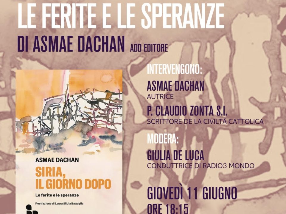 Presentazione libro Siria il giorno dopo Asmae Dachan Caffè Nemorense Roma